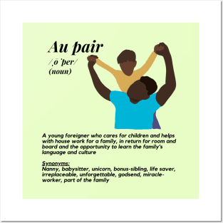 Au pair definition- lime green male Posters and Art